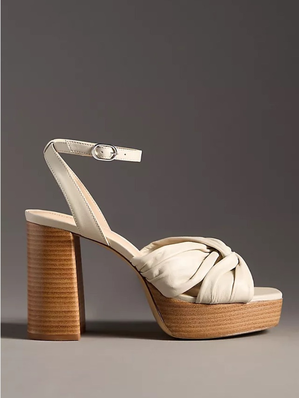 Anthropologie Maeve Cream Platform Heels